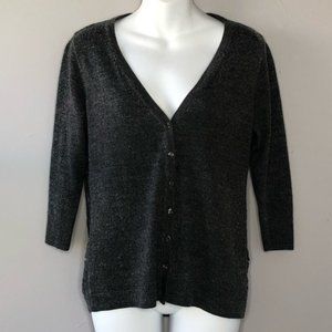 THE LIMITED Grey Lace Button Up Cardigan Sweater